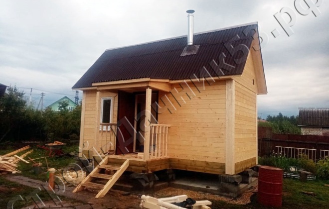 1 Брусовая баня 6×3, 18 м², Московская область, Деревня Любаново (1)